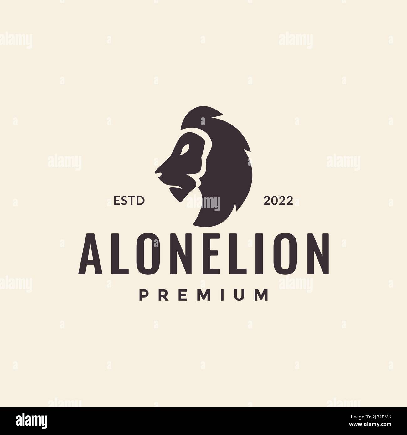 Lion Head Logo Vector Design Images, Lion Head Broken Scroll Frame