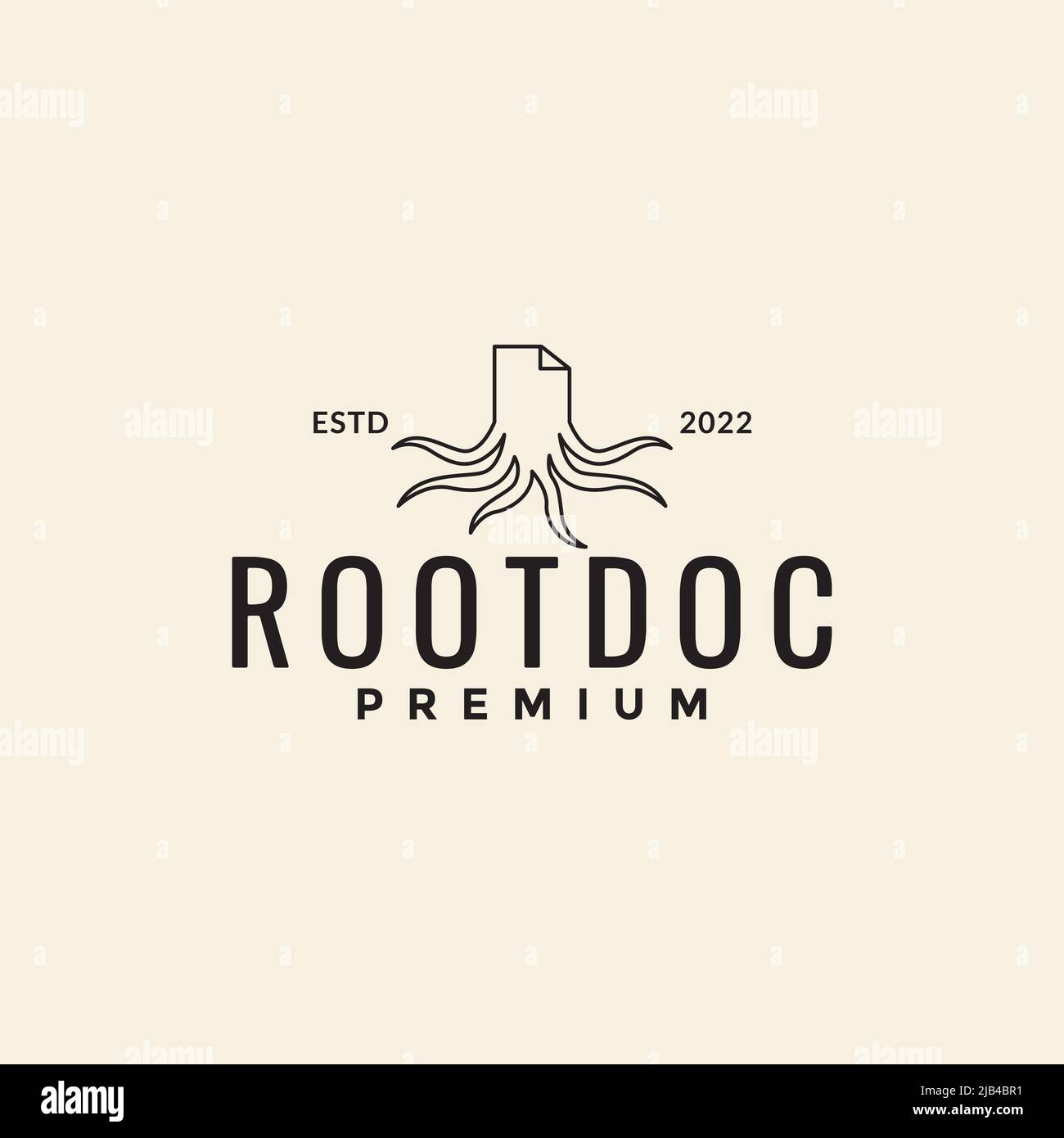 line root document logo design vector graphic symbol icon illustration creative idea Stock Vector
