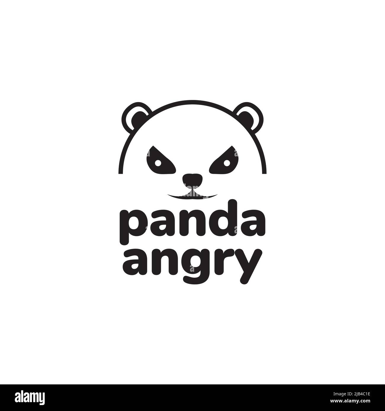 face scare angry panda logo design vector graphic symbol icon illustration creative idea Stock Vector