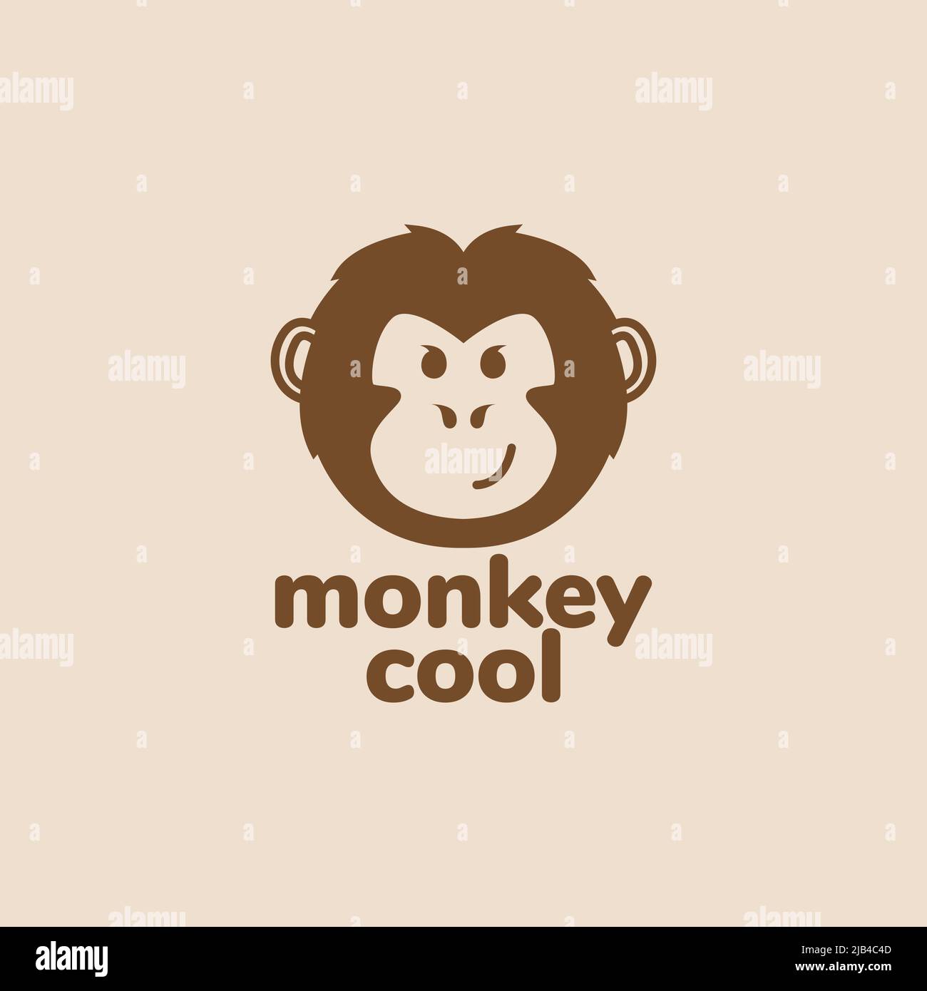 minimal head monkey cartoon cute cool logo design vector graphic symbol ...