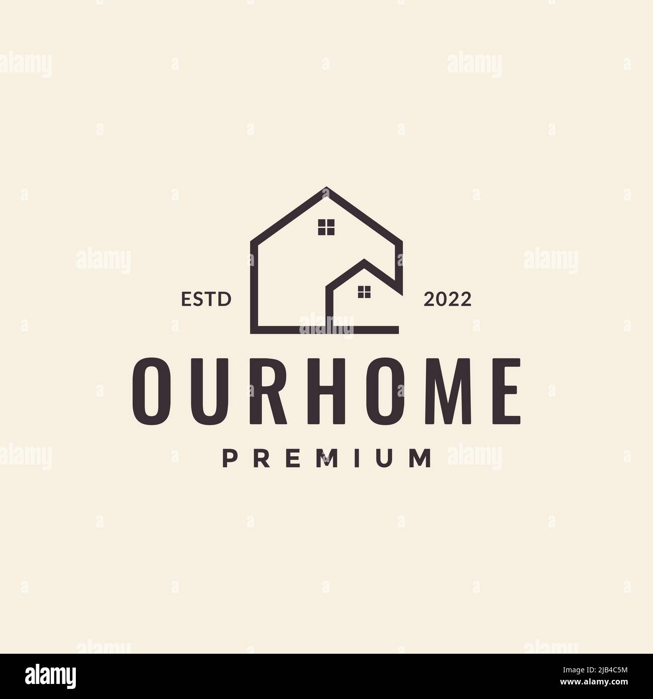 simple minimal home architect line logo design vector graphic symbol ...
