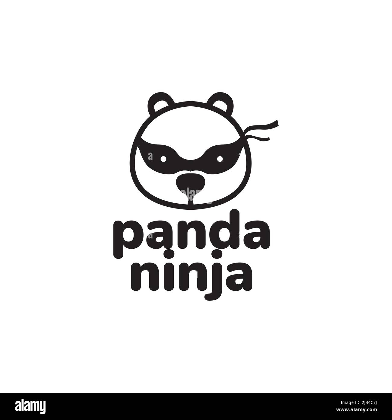 face cute cartoon panda ninja logo design vector graphic symbol icon  illustration creative idea Stock Vector Image & Art - Alamy