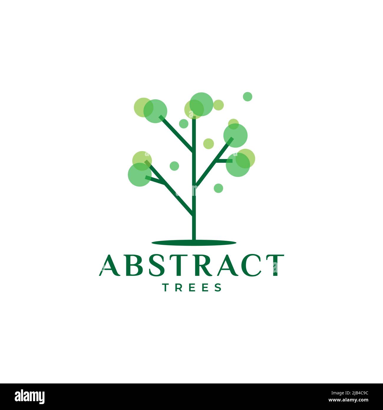 abstract tree green dots leaf modern logo design vector graphic symbol ...