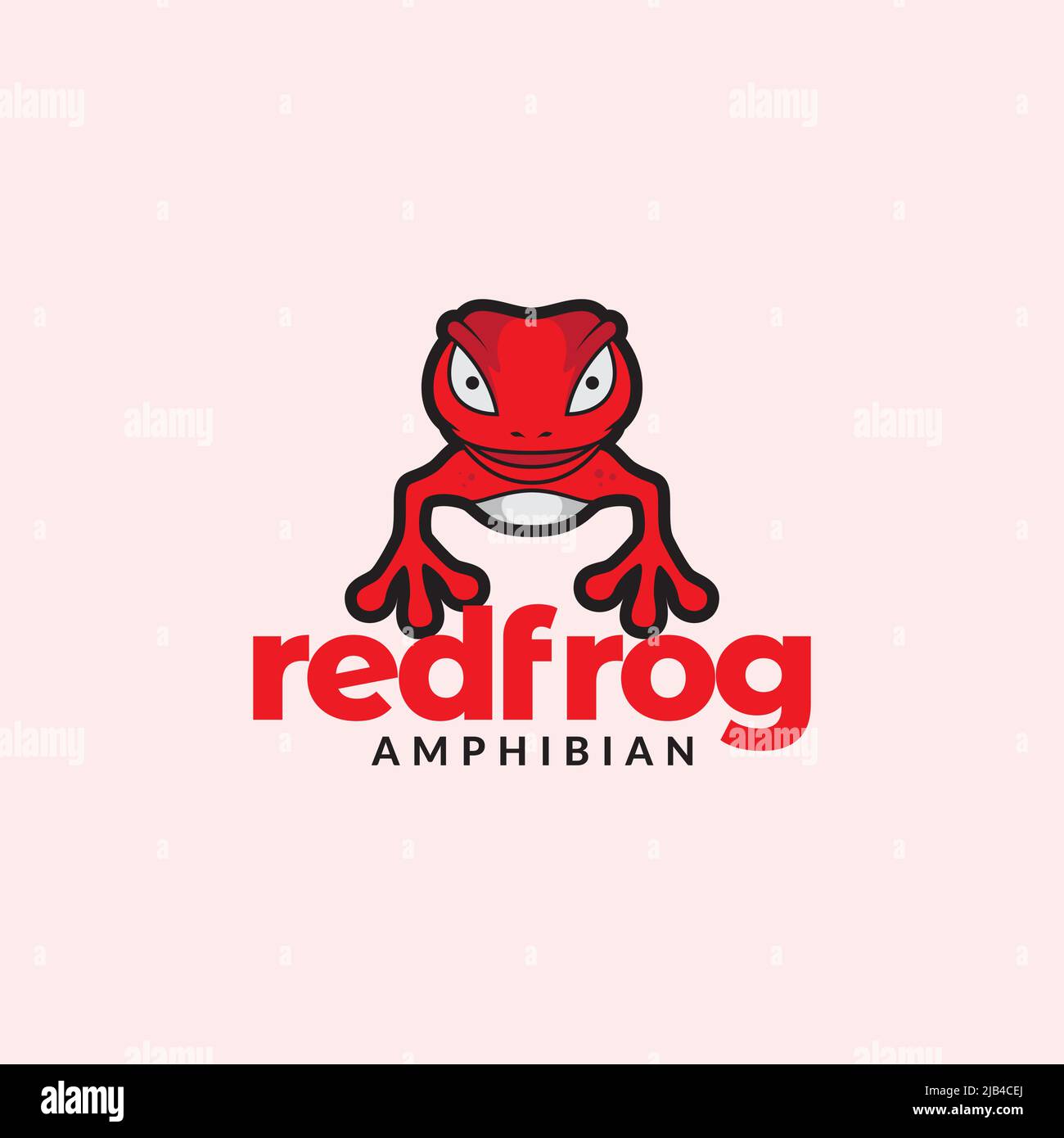 red frog jump colorful logo design vector graphic symbol icon illustration creative idea Stock Vector