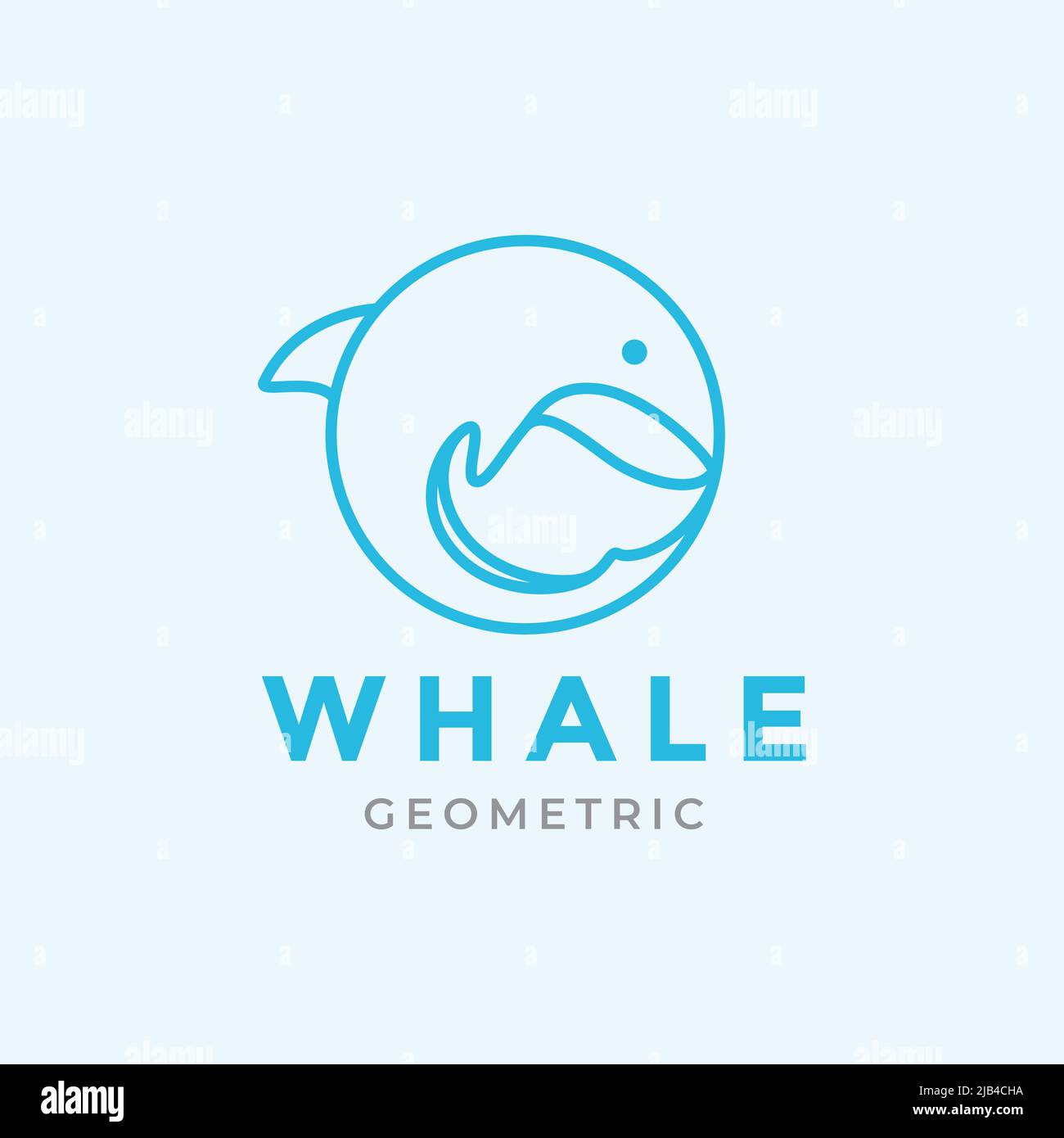 blue line geometric circle whale logo design vector graphic symbol icon ...