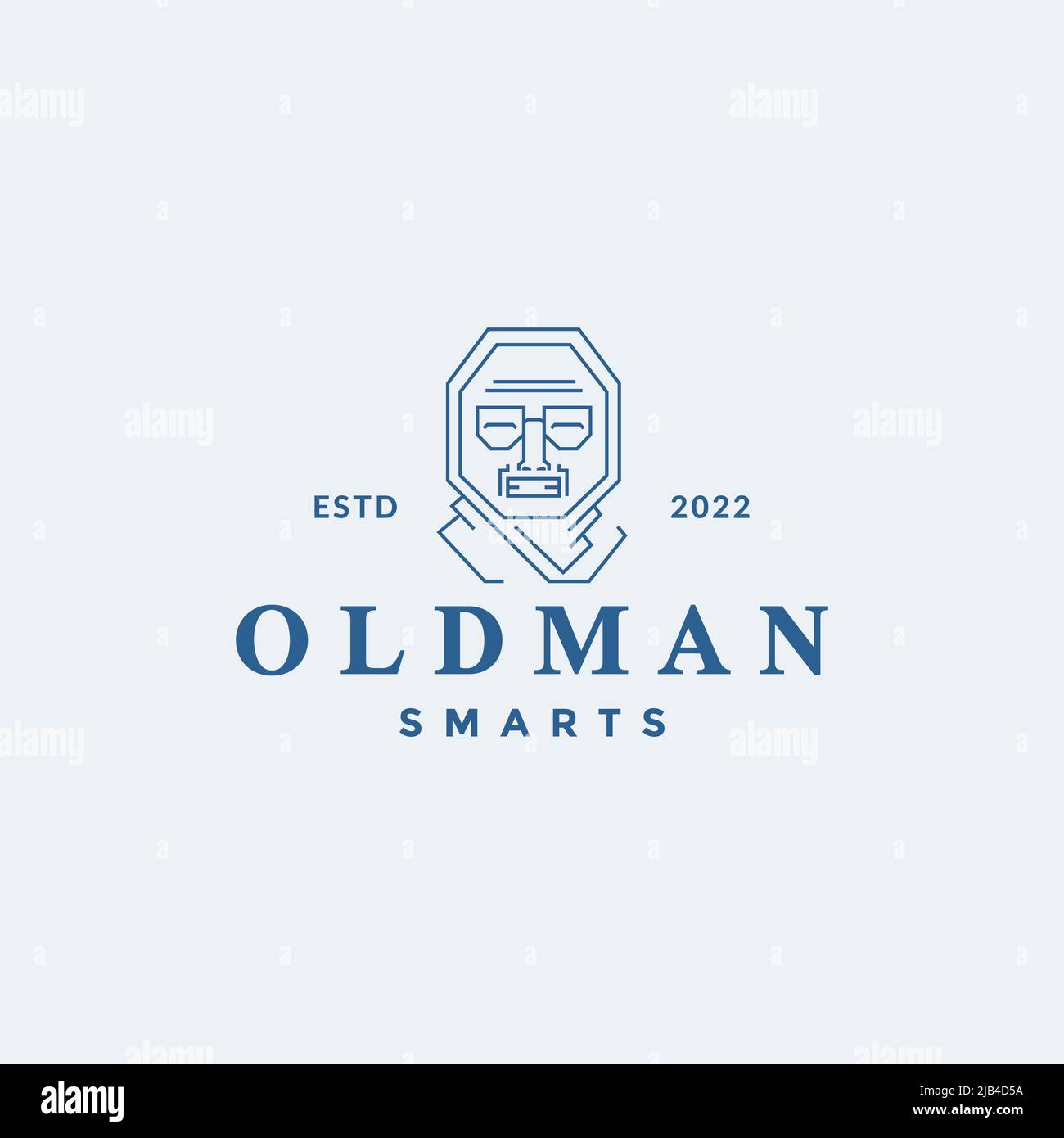 luxury line old man with sunglasses logo design vector graphic symbol icon illustration creative idea Stock Vector