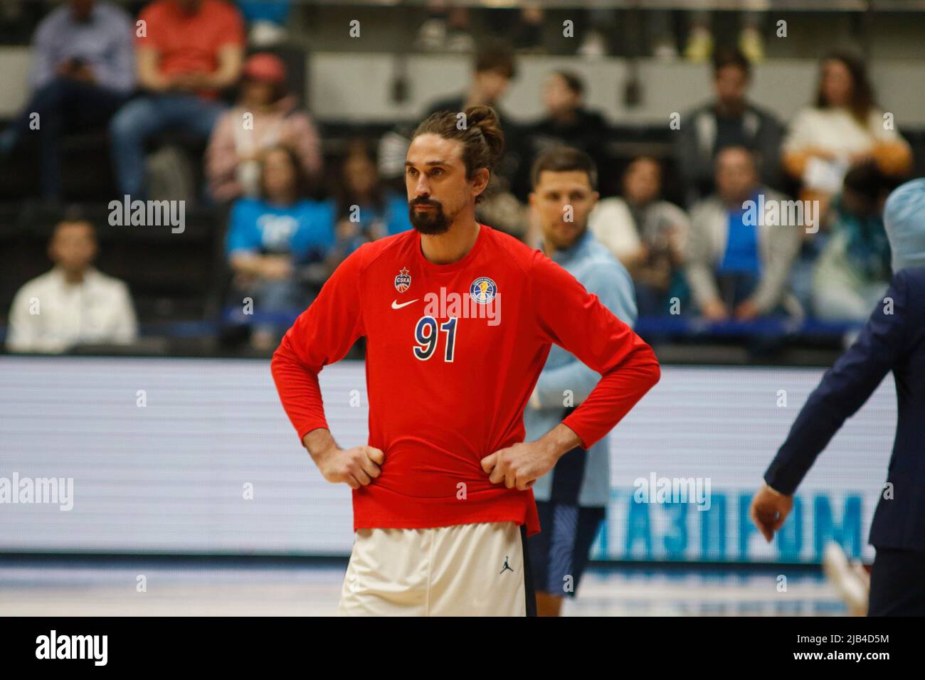 Saint Petersburg, Russia. 02nd June, 2022. Alexey Shved (No.91) of CSKA  seen during the Sixth match final of the VTB United League basketball match  between Zenit and CSKA at Sibur Arena. Final