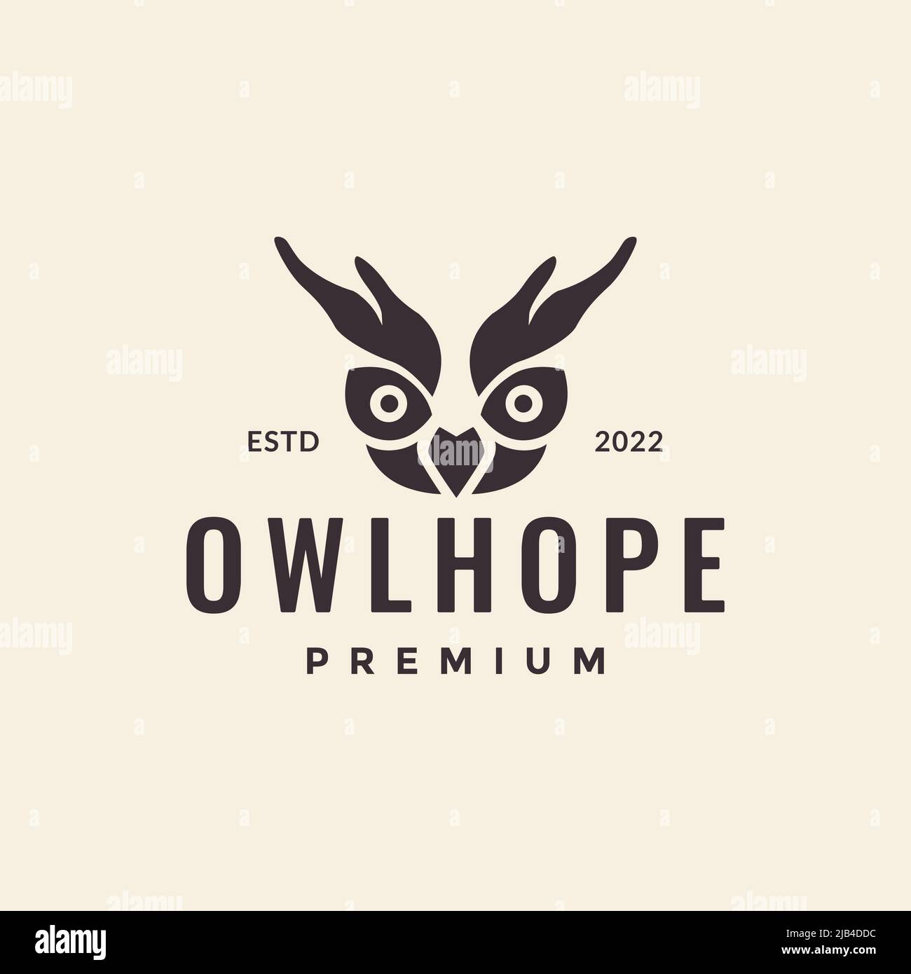 hands hope with owl bird logo design vector graphic symbol icon illustration creative idea Stock Vector