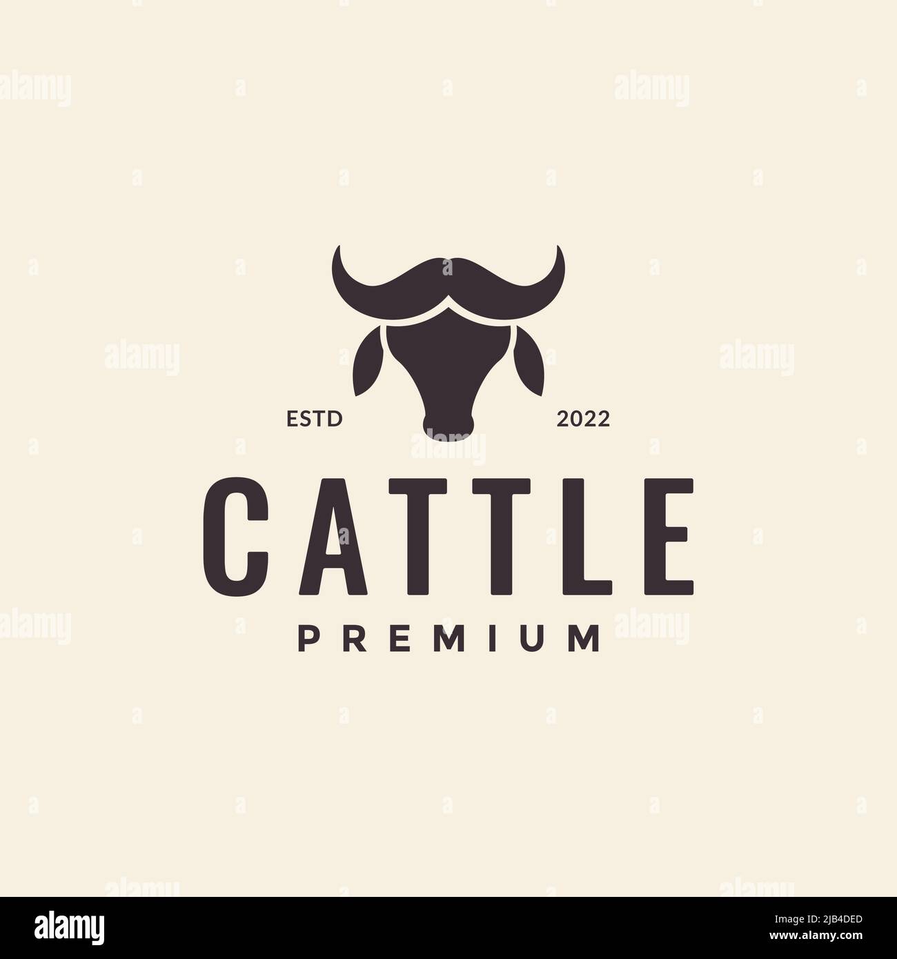 head dairy cows hipster logo design vector graphic symbol icon ...