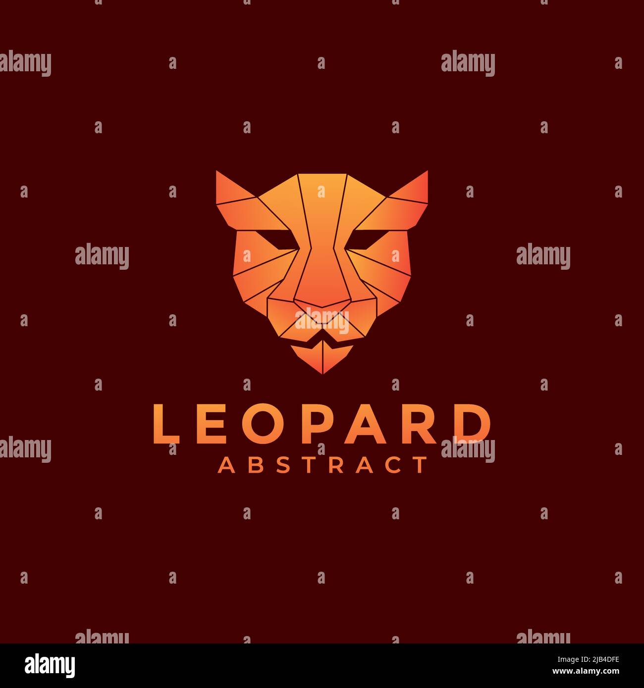 head abstract leopard triangle polygon logo design vector graphic symbol icon illustration creative idea Stock Vector