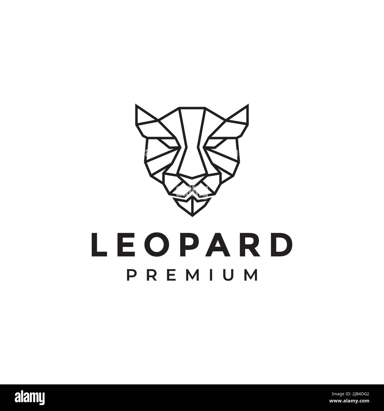 head line leopard triangle polygon logo design vector graphic symbol icon illustration creative idea Stock Vector