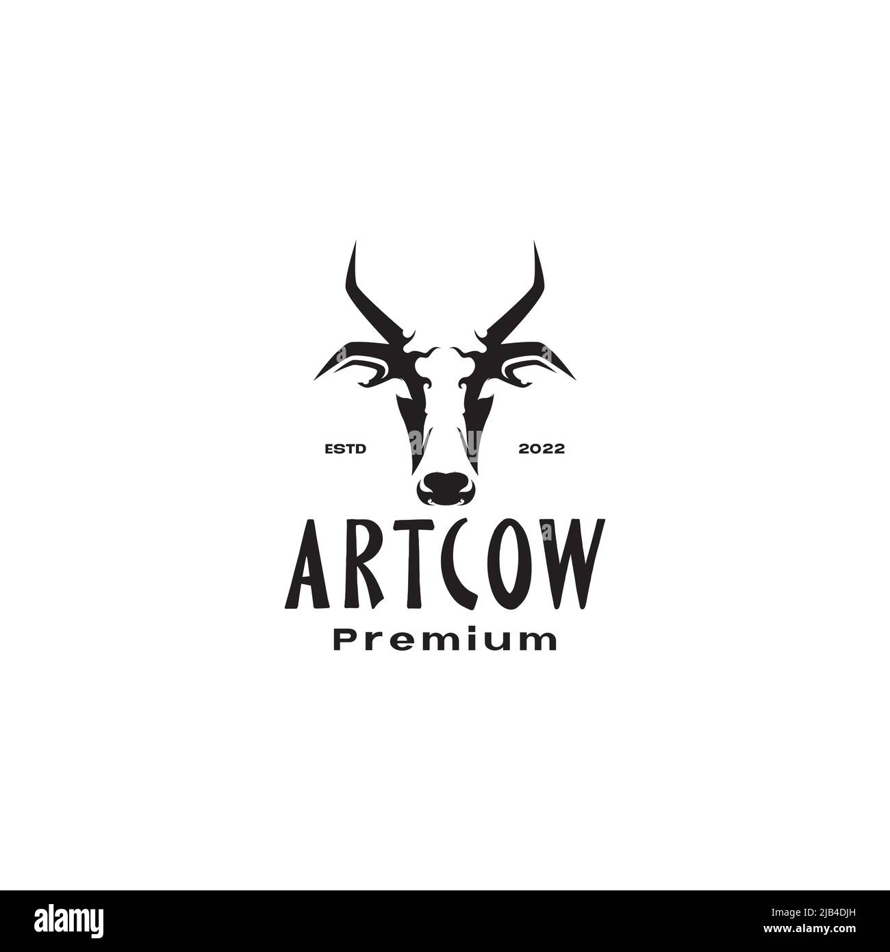 art simple vintage head cow logo design vector graphic symbol icon ...