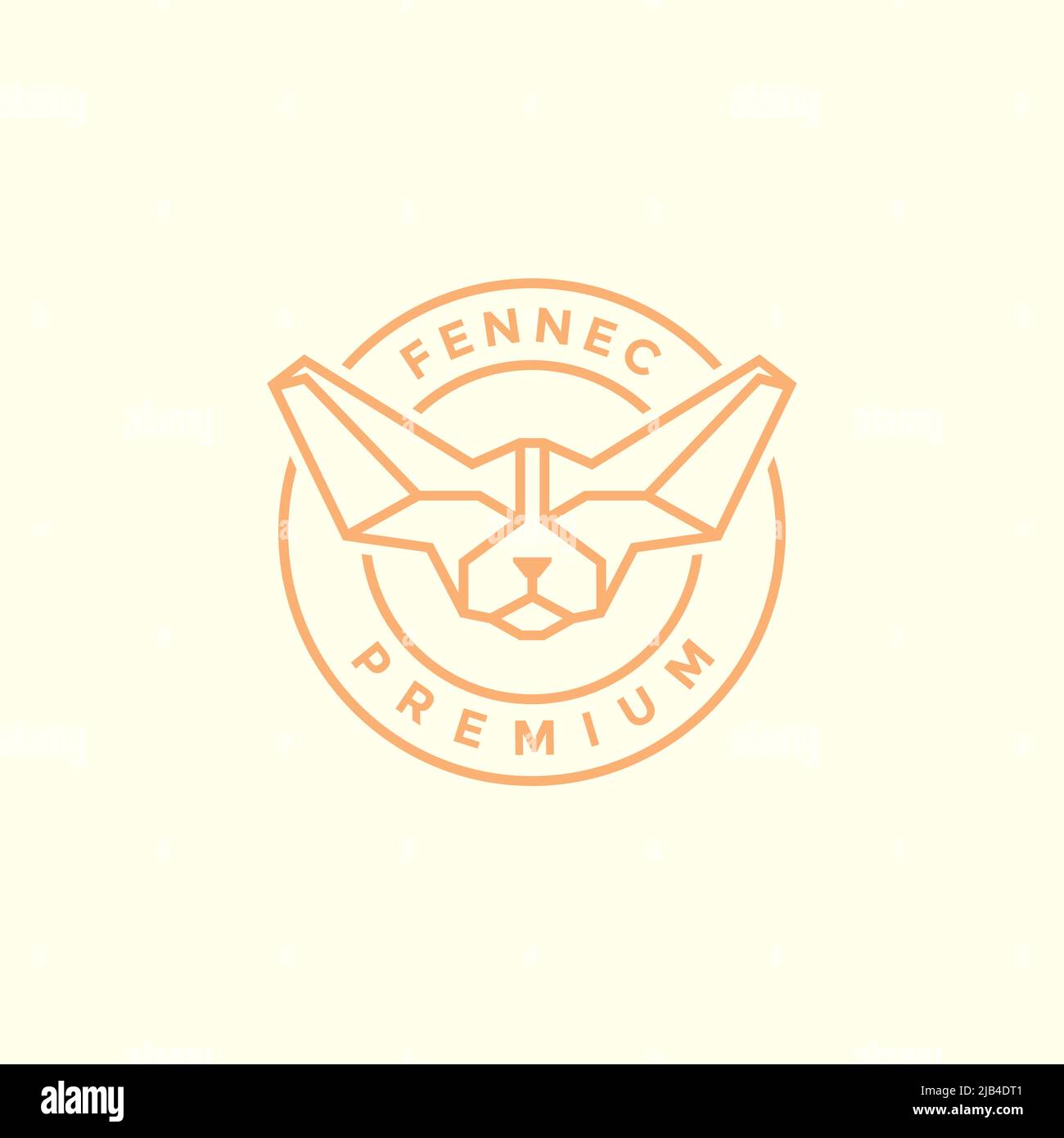 Fennec fox head badge logo design vector graphic symbol icon illustration creative idea Stock Vector