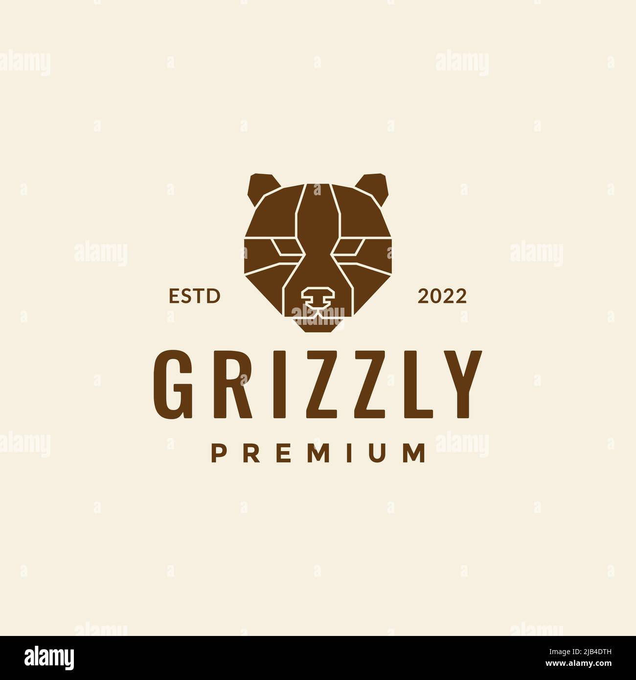 polygon head bear grizzly logo design vector graphic symbol icon ...