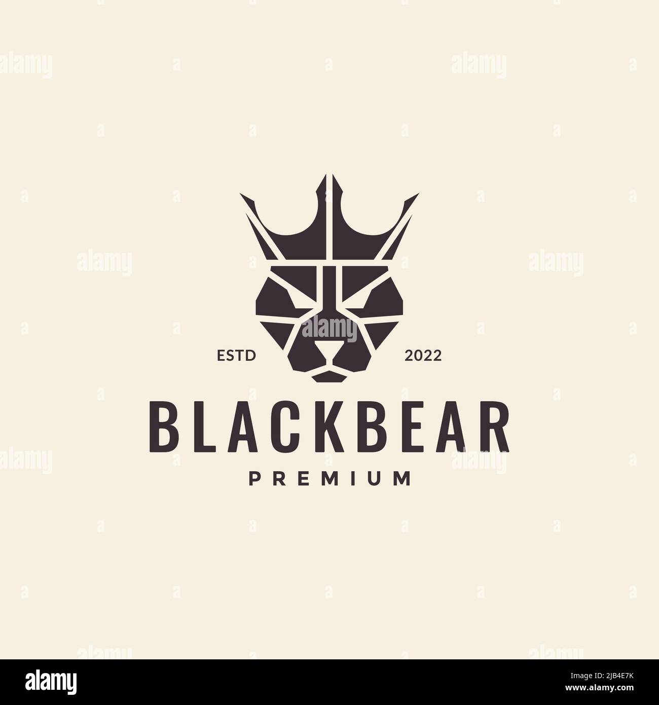 polygon head bear grizzly hipster logo design vector graphic symbol ...