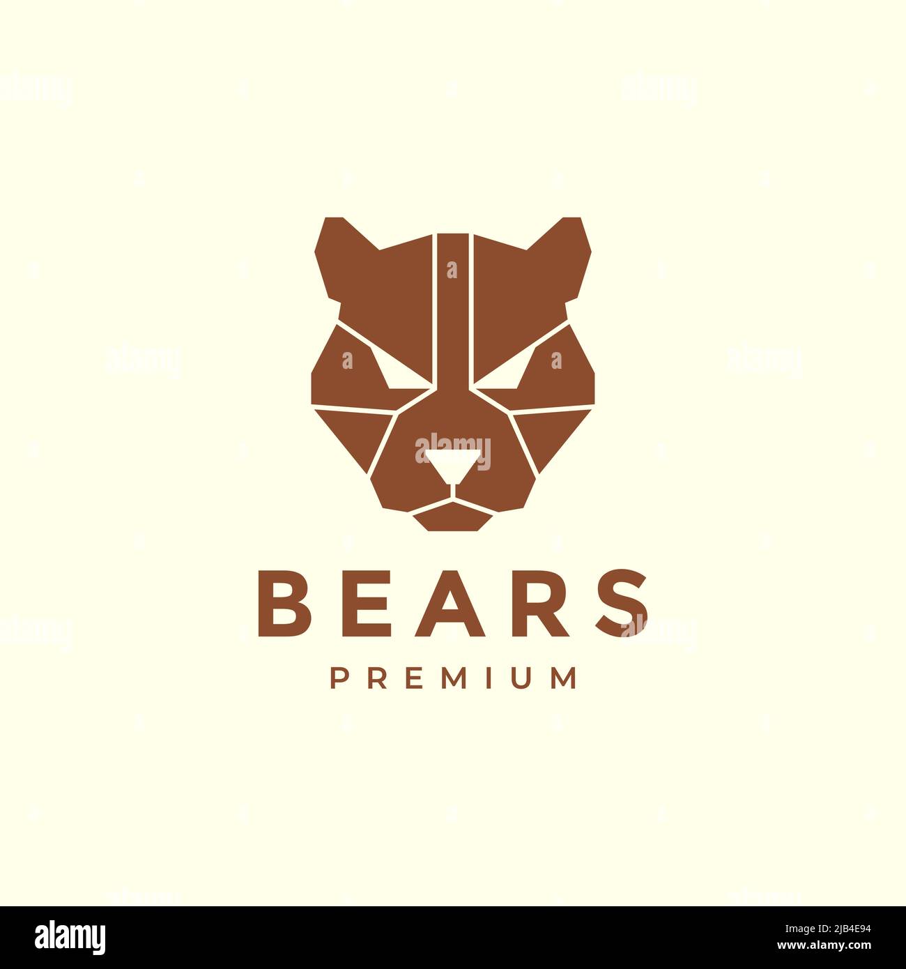 grizzly head bear polygon minimal logo design vector graphic symbol ...