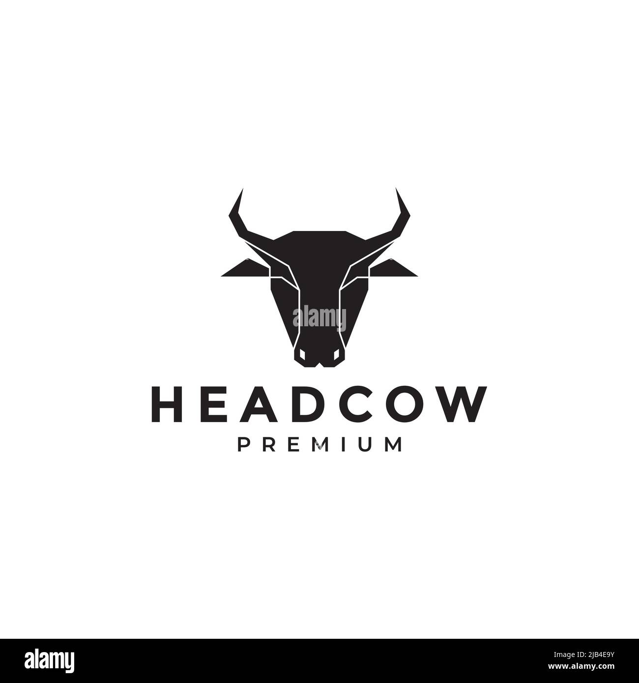 black head cow polygon simple logo design vector graphic symbol icon ...
