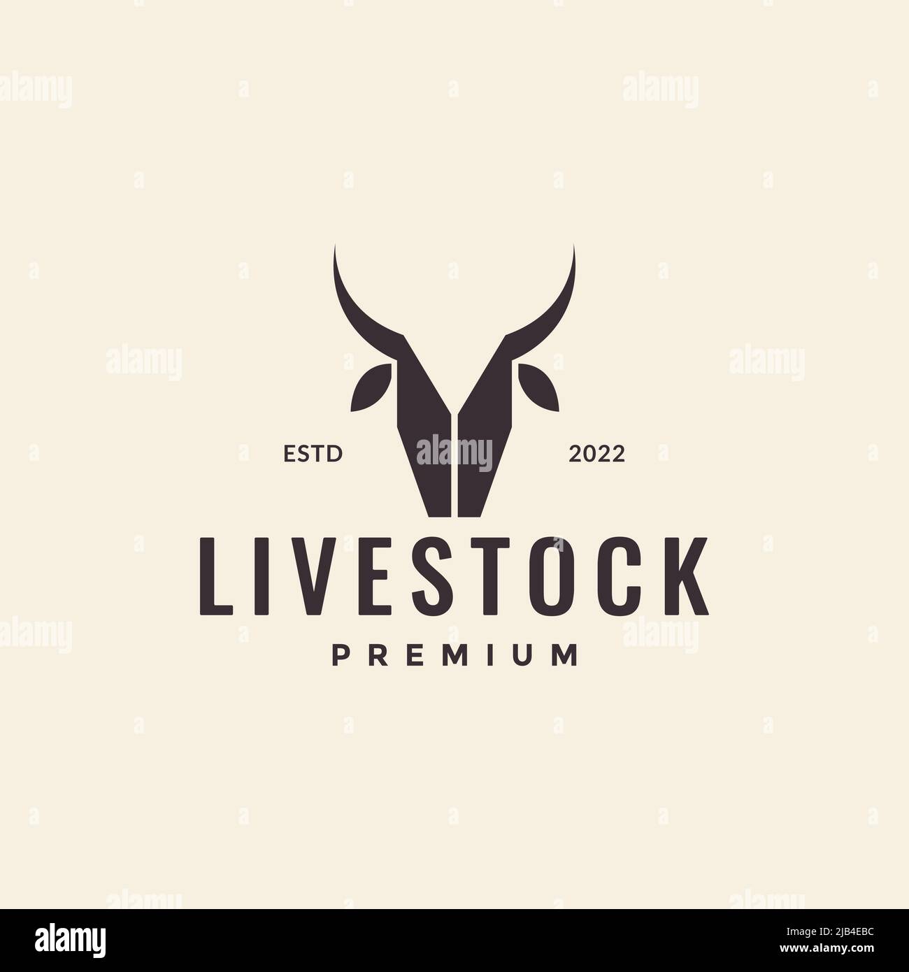 unique head cow livestock hipster logo design vector graphic symbol ...