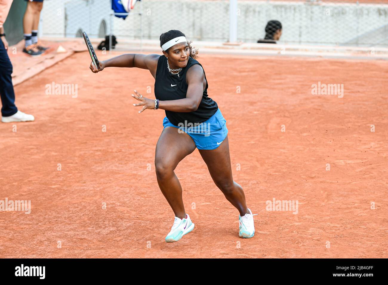Hailey Baptiste of USA during the French Open, Grand Slam tennis