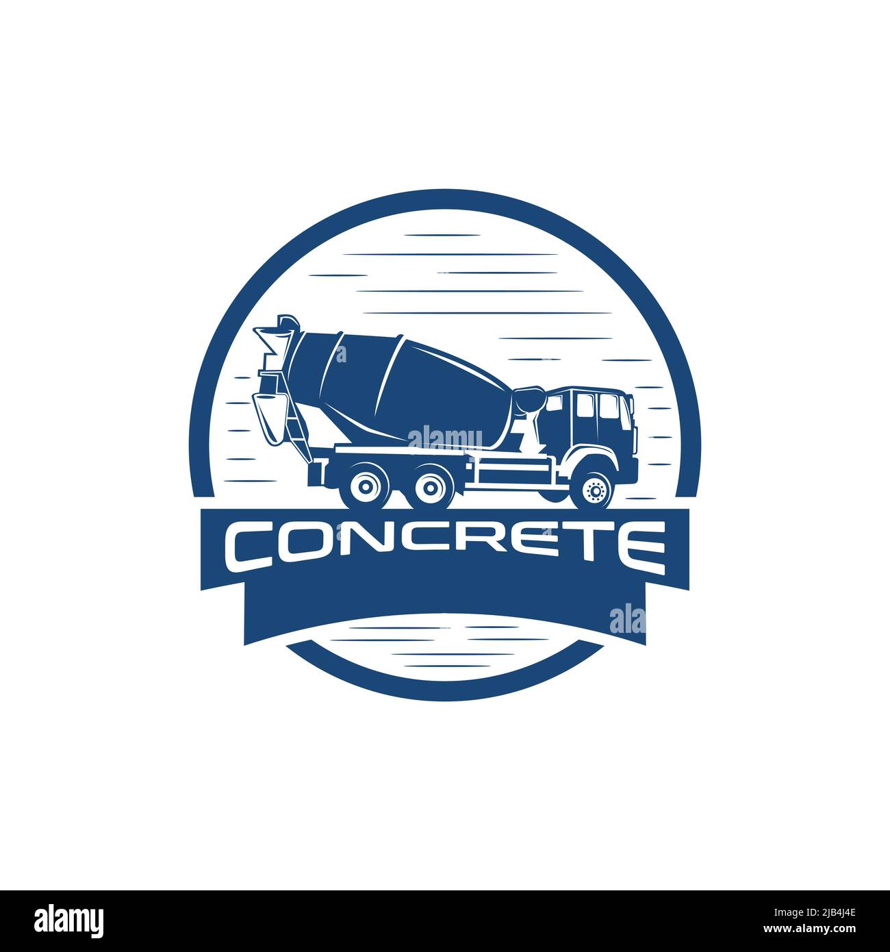 Illustration vector graphic of concrete mixer truck logo vector template.EPS 10 Stock Vector