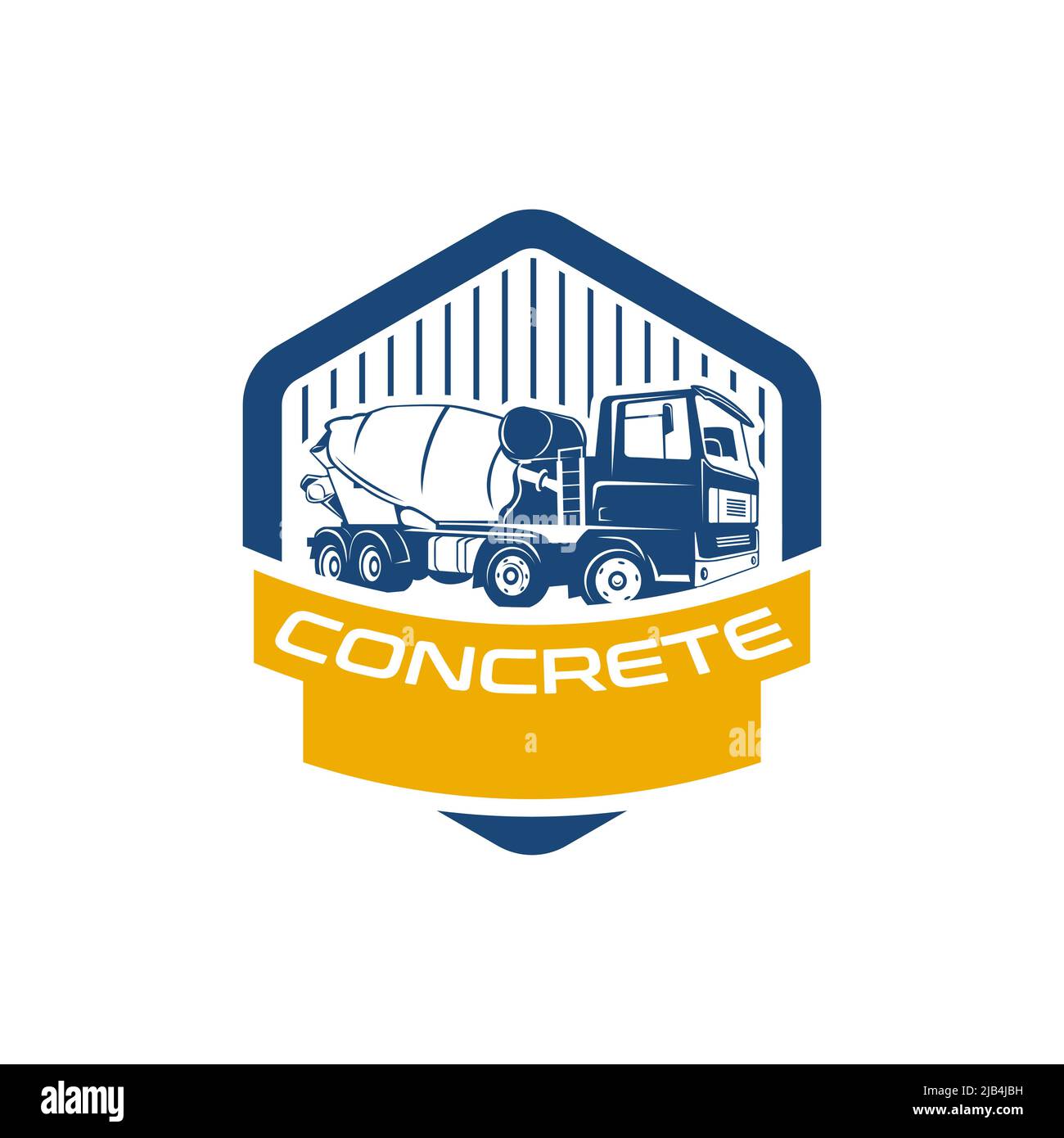 Illustration vector graphic of concrete mixer truck logo vector template.EPS 10 Stock Vector