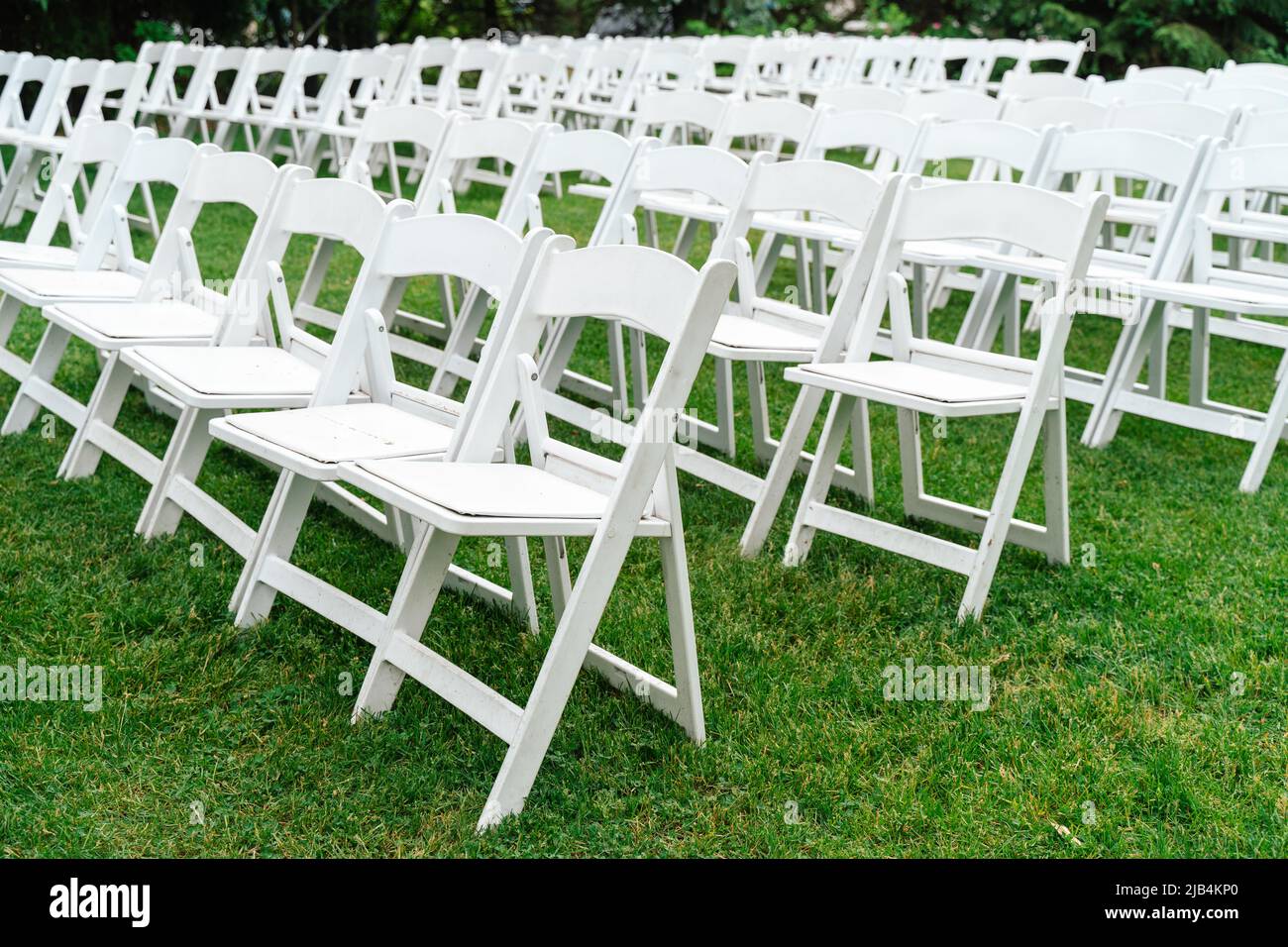 Rolls of white chairs hi-res stock photography and images - Alamy