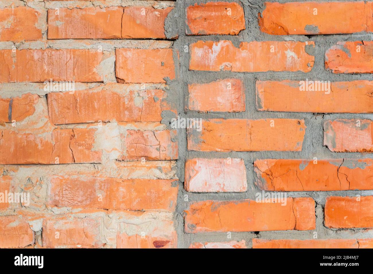 Wallpaper from a brick wall. Full screen red brick wall. Construction
