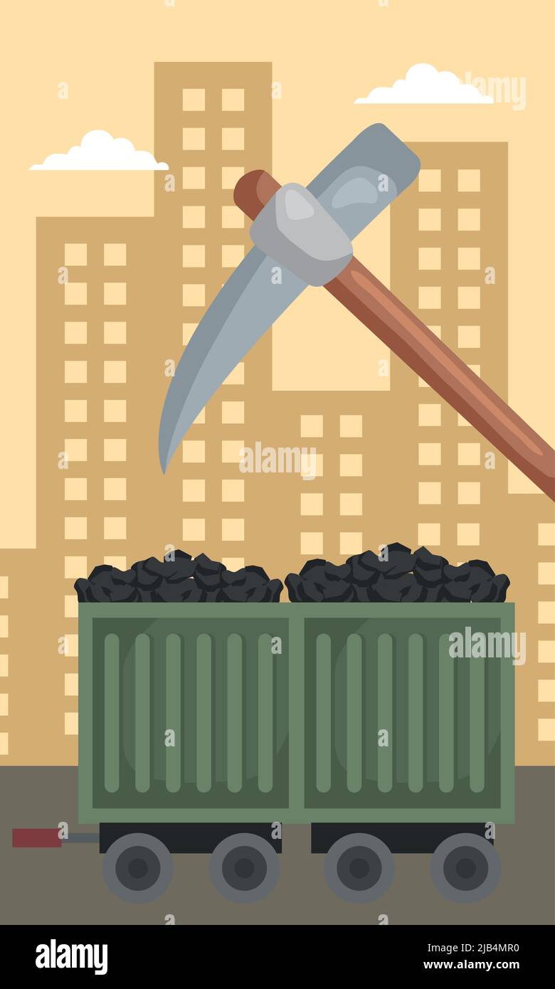 charcoals wagon with pick Stock Vector Image & Art - Alamy