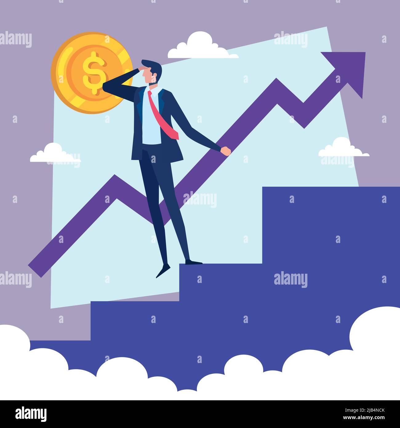 Man suit up stairs Stock Vector Images - Alamy