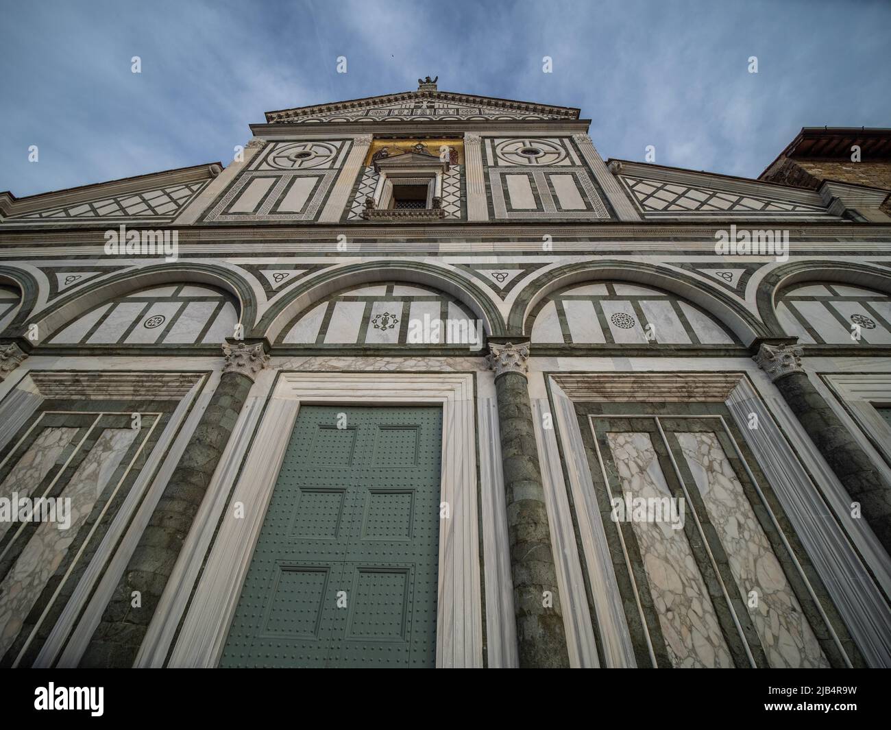 Facade of the Basilica of San Miniato al Monte, Florence, Tuscany ...