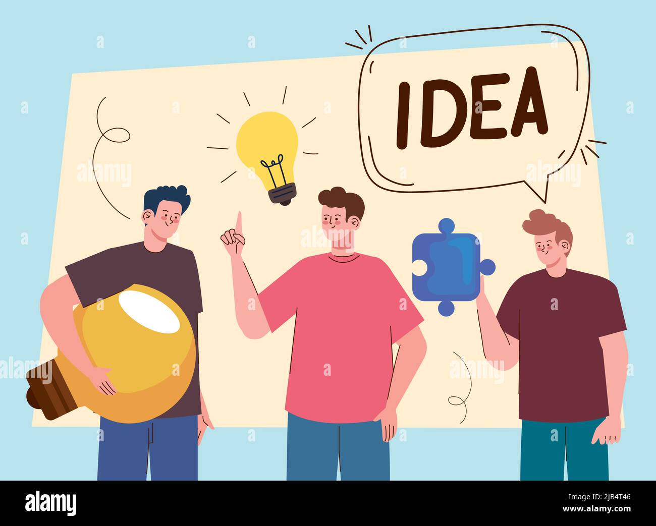 creative boys with bulbs Stock Vector Image & Art - Alamy