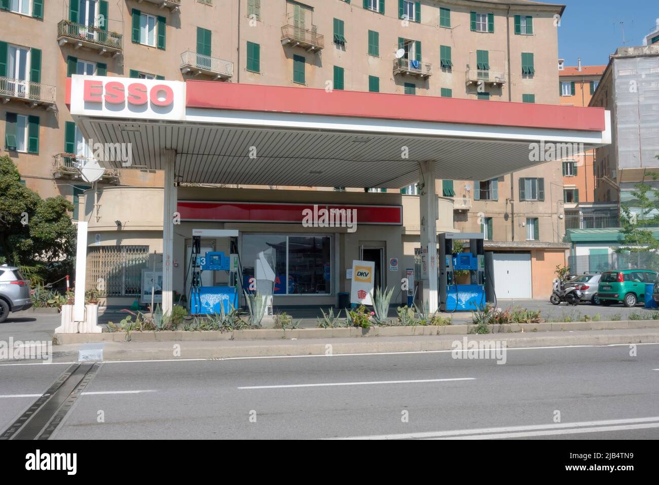 Savona, Italy - May 4, 2022: Esso gas station.. Esso is a trading name for ExxonMobil. Stock Photo