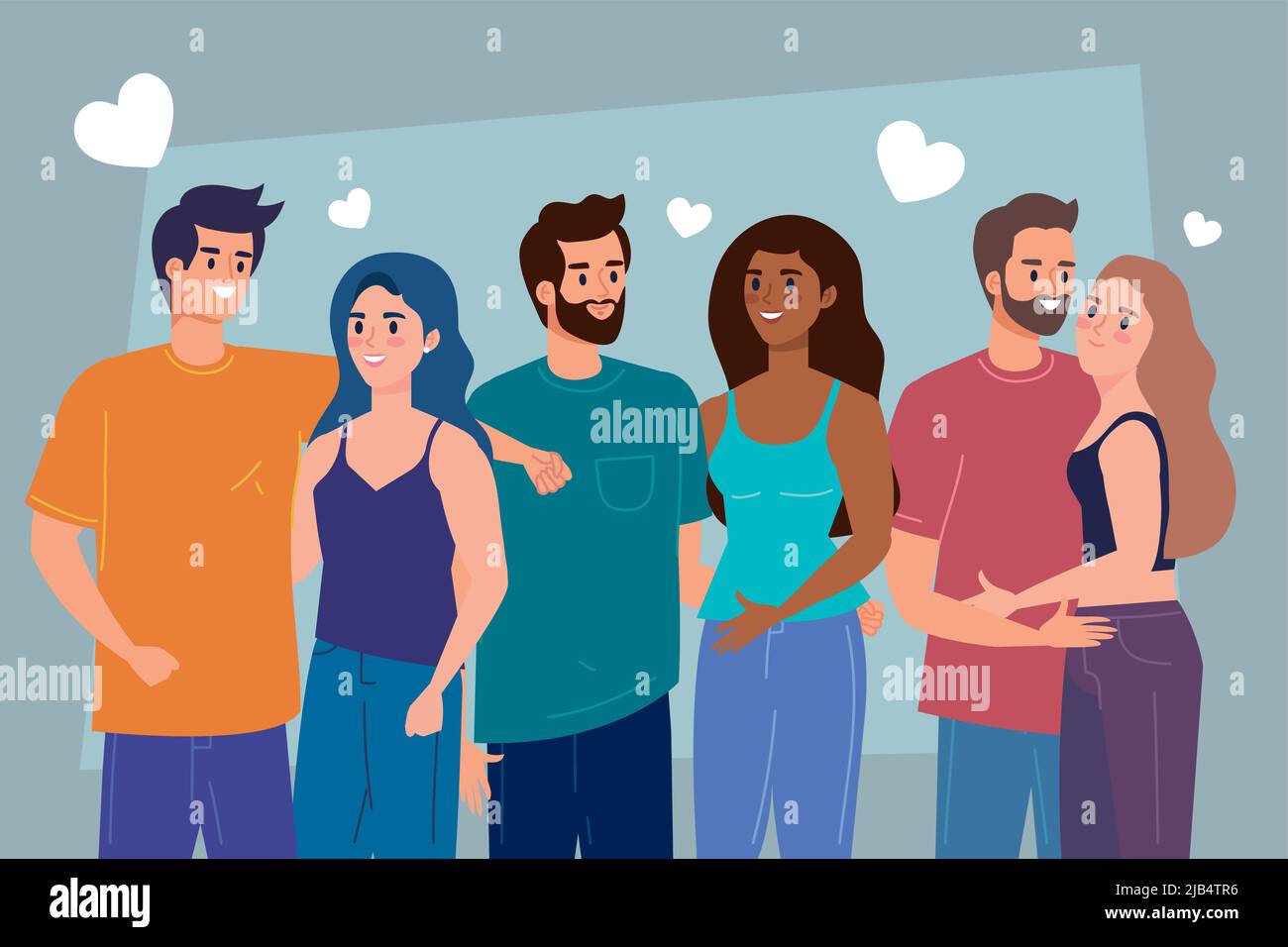 three interracial lovers couples Stock Vector Image & Art - Alamy