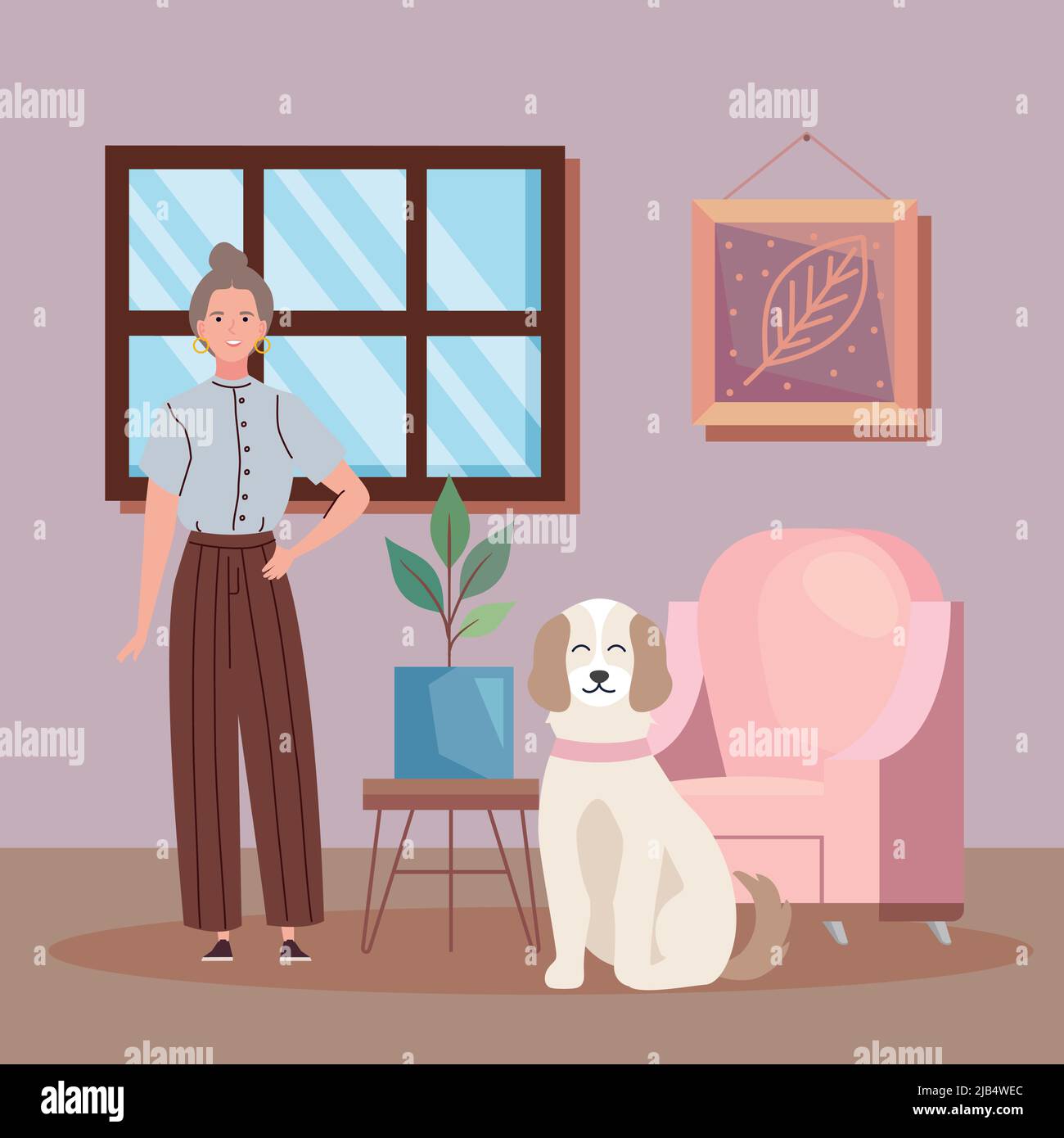 old woman modeling with dog Stock Vector Image & Art - Alamy