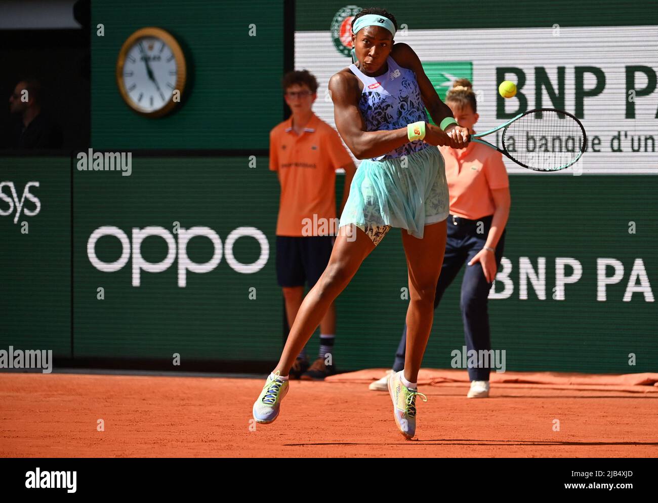 Paris, France. 2nd June 2022. Coco Gauff of USA plays her semi-final match  during the day twelve of the French Open Tennis at Roland Garros arena on  June 2, 2022 in Paris,