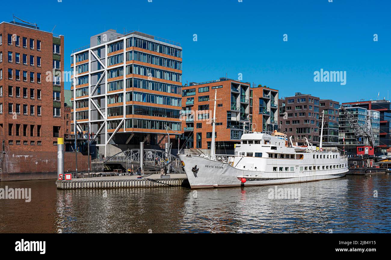 Sandtorhafen with the traditional ship harbour at Sandtorkai, Hamburg