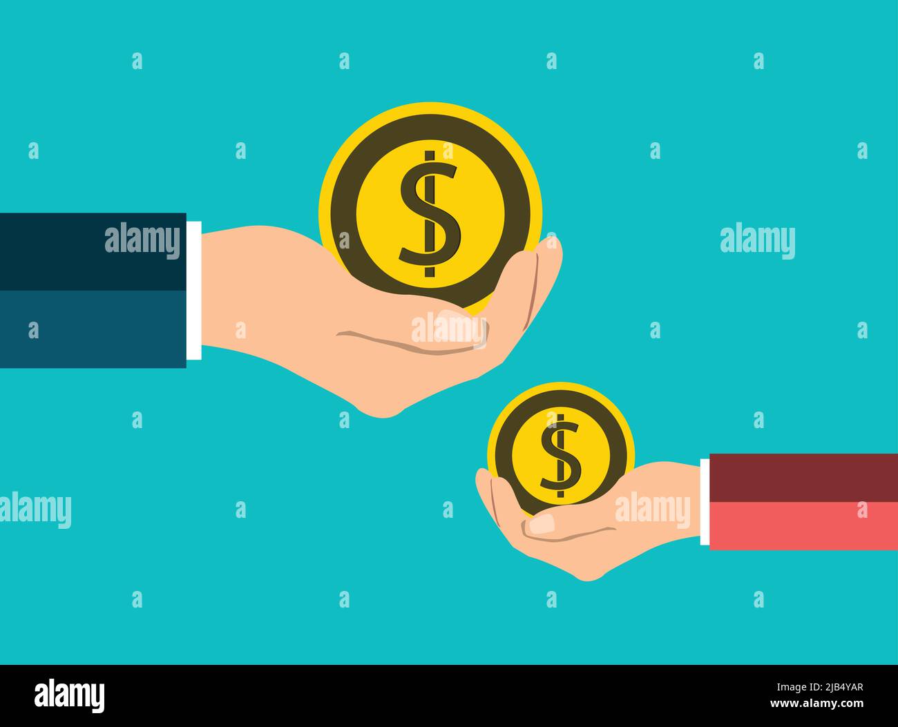 Dollar Coin Concept Hand Holding give A Medal Dollar Coin money finance