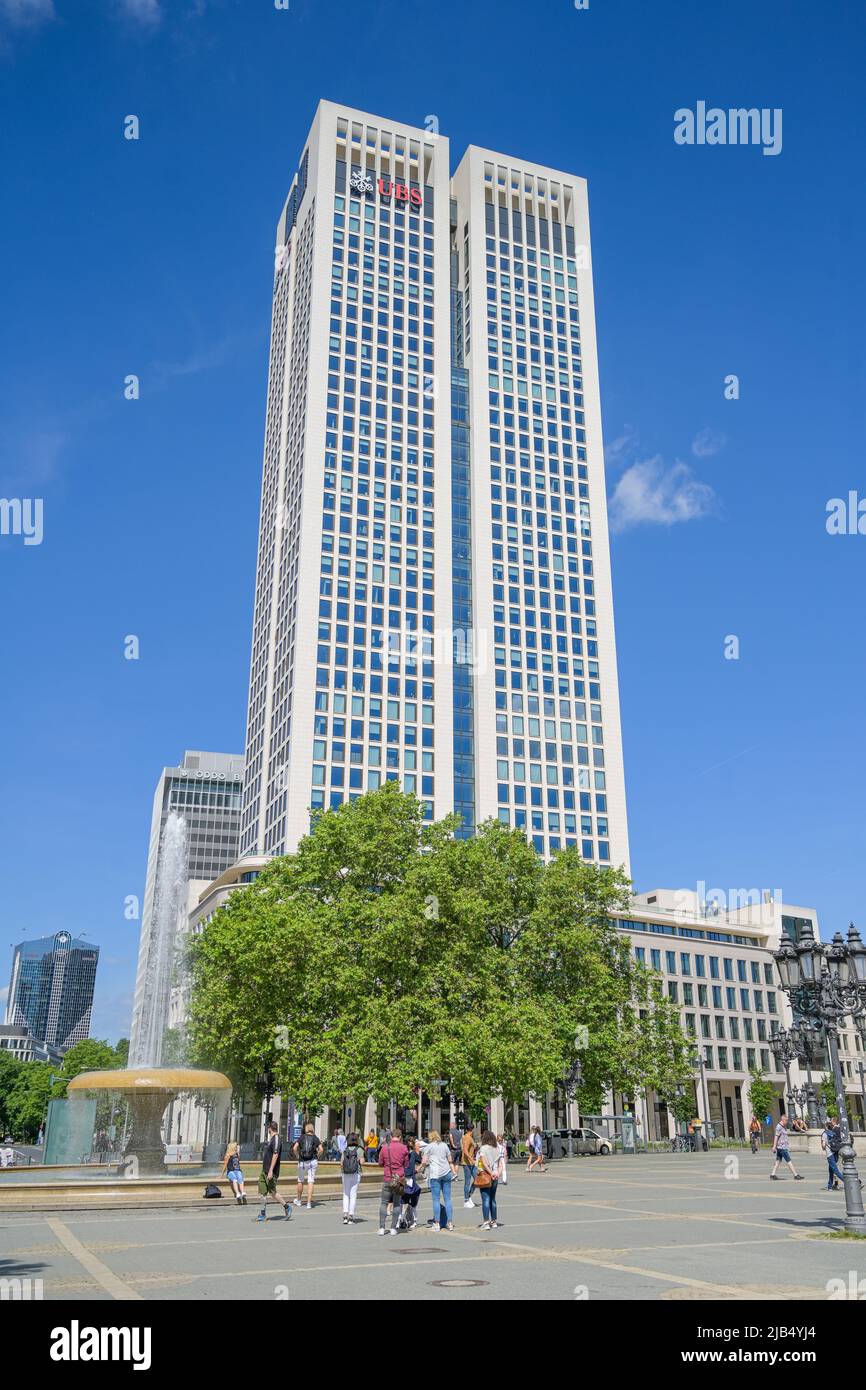 UBS Bank, Opernturm, Bockenheimer Landstrasse, Frankfurt am Main, Hesse, Germany Stock Photo