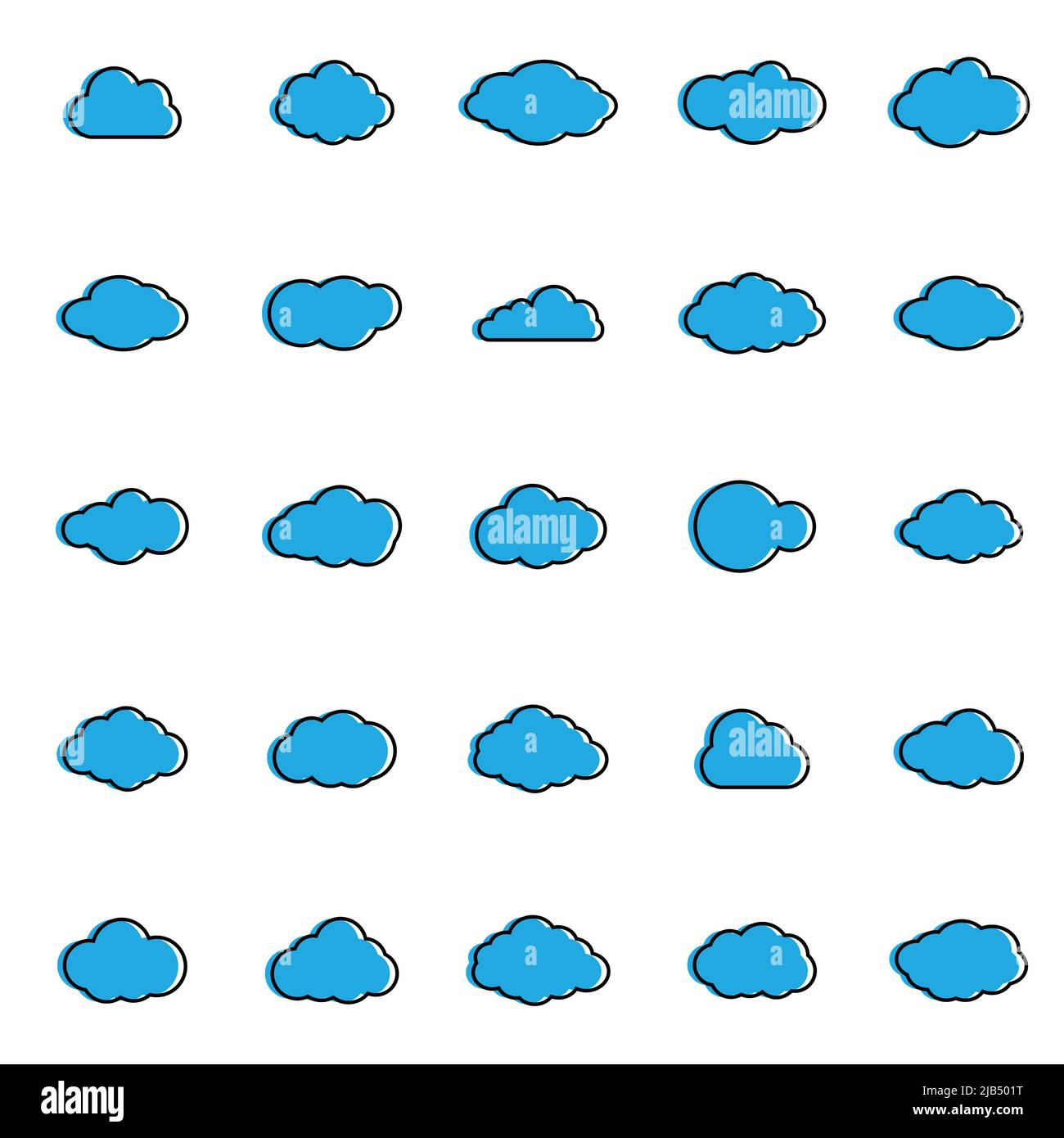 Clouds line art icon.Sky flat illustration collection for web. Vector ...