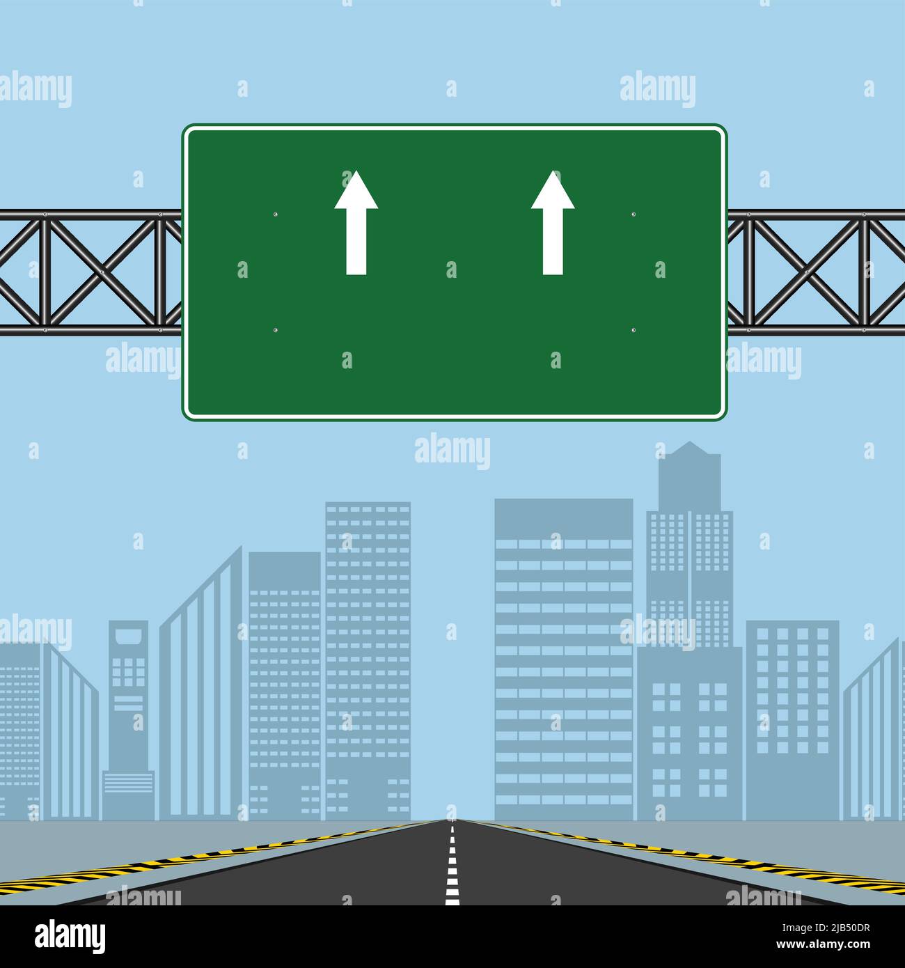 Road highway signs,Green board on road,Vector illustration Stock Vector