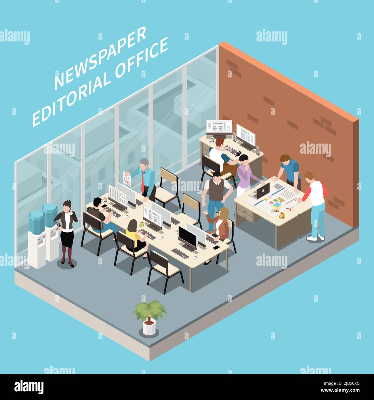 Newspaper Editor Illustration