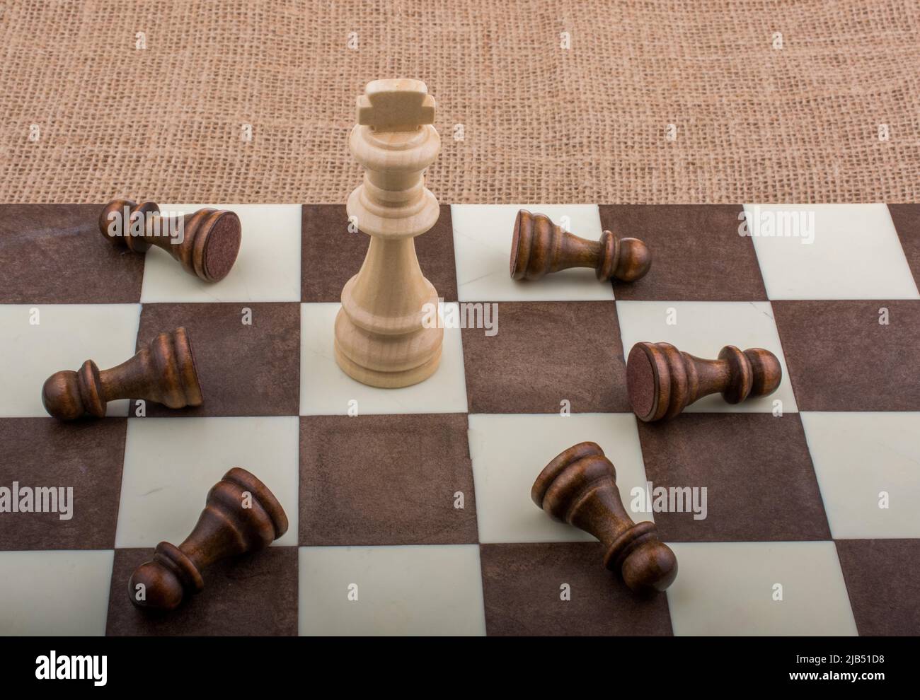 Chess board with chess pieces on it Stock Photo Alamy