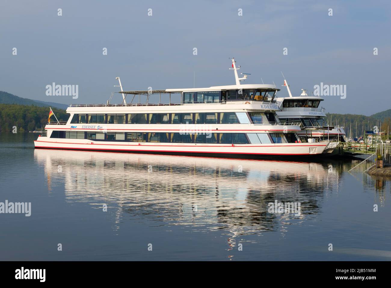 Excursion boat on the Edersee, Waldeck, Waldecker Land, Hesse, Germany
