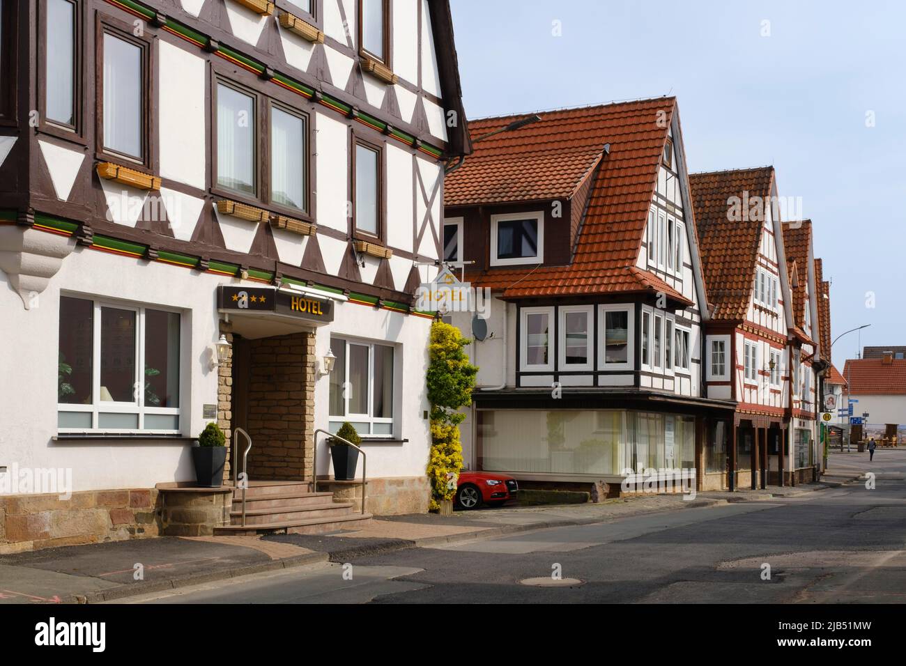Halftimbered houses in the centre of Waldeck, Waldecker Land, Hesse