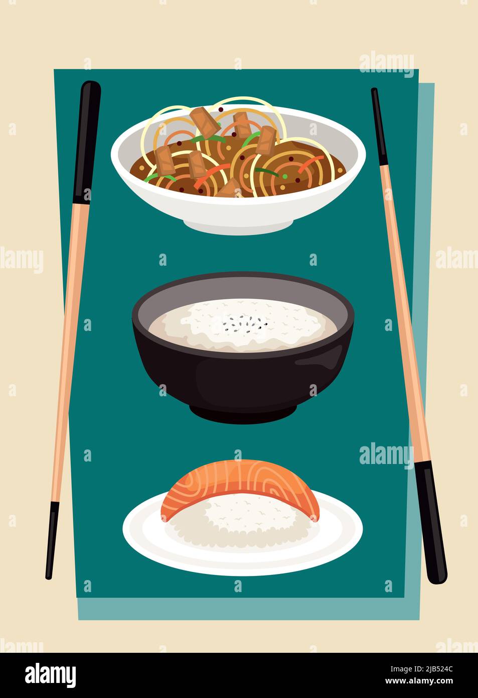 three japanese food dishes Stock Vector Image & Art Alamy