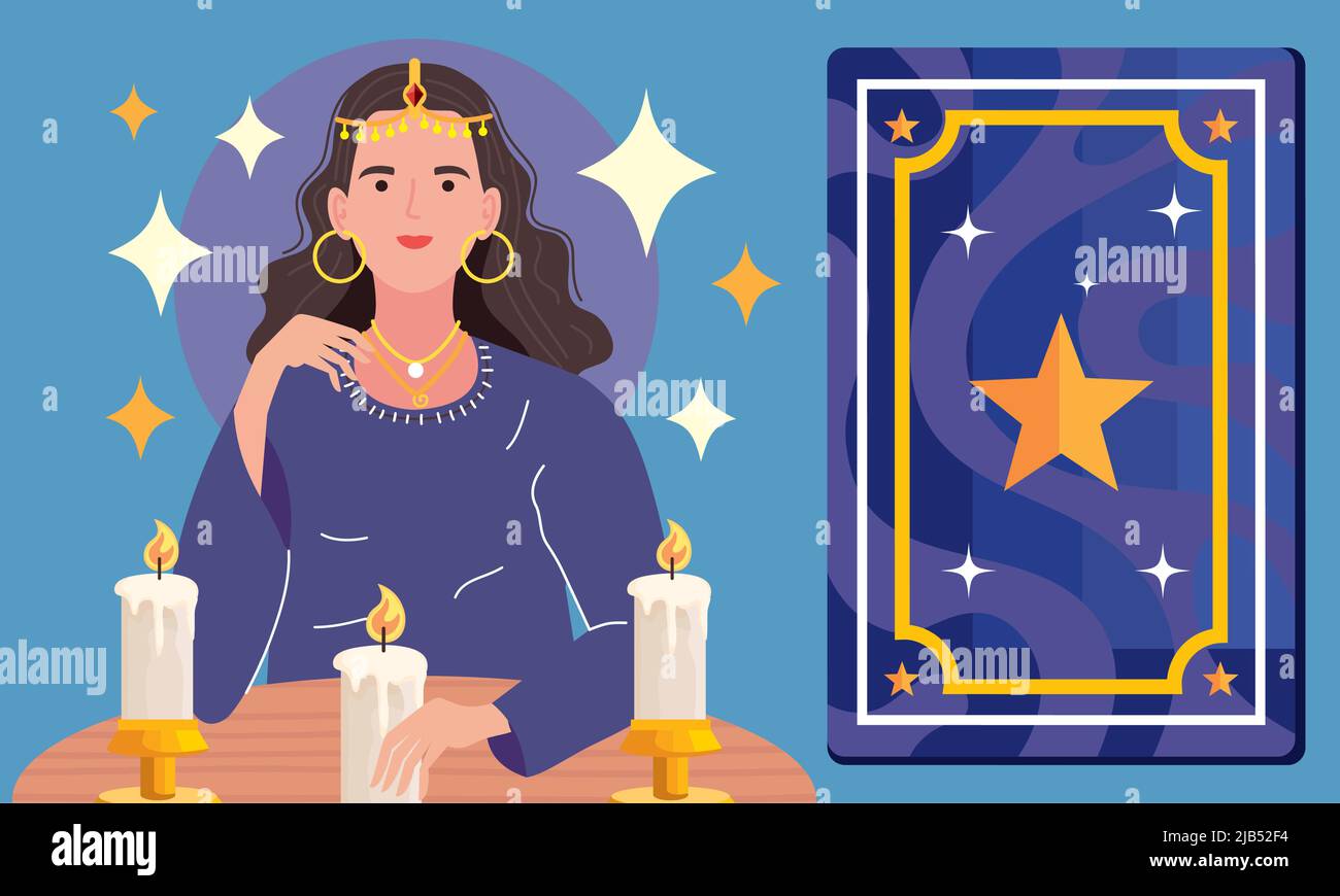 Fortunate Image fortune teller with card Stock Vector Image & Art - Alamy