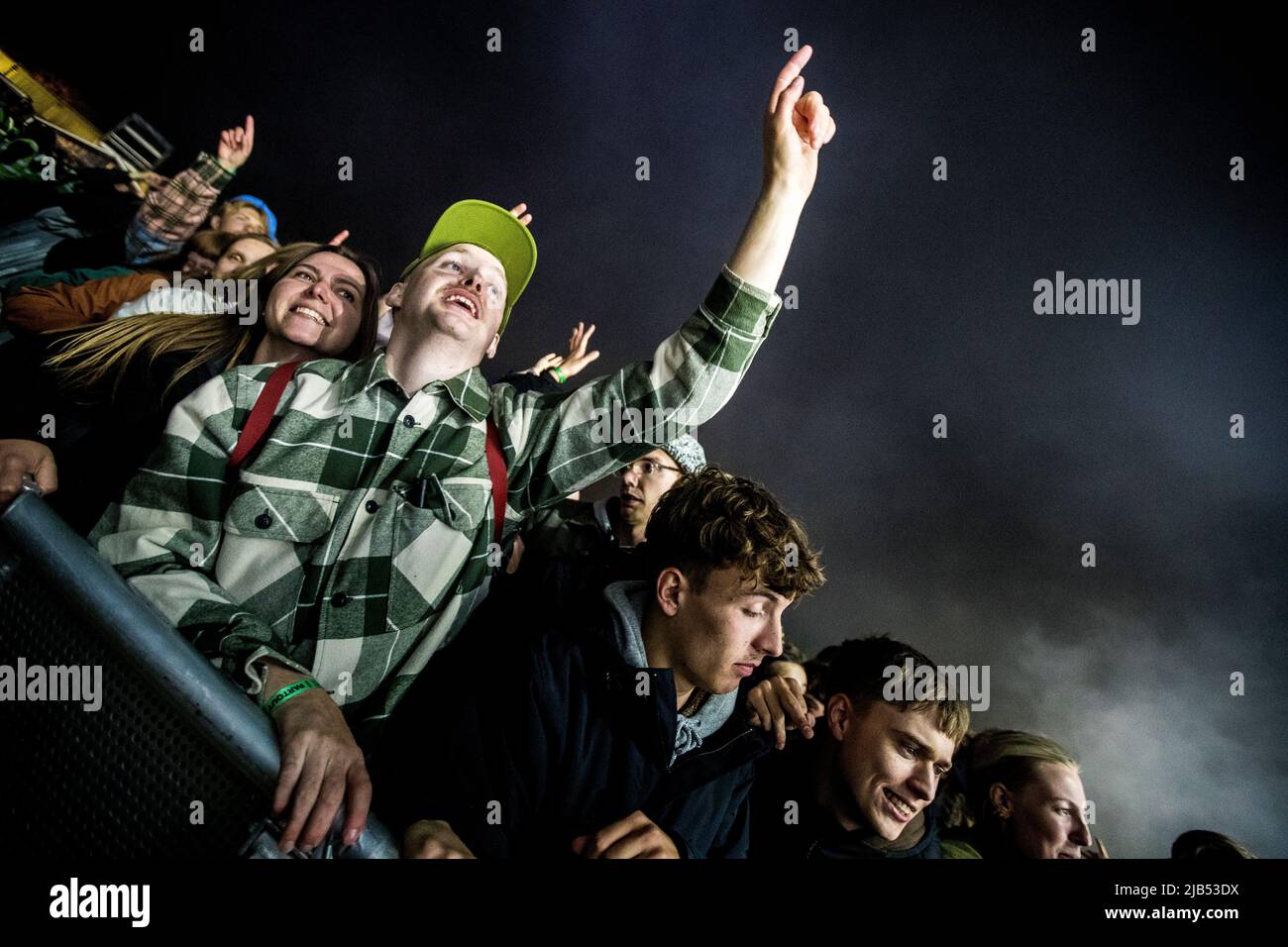 Aarhus, Denmark. 02nd June, 2022. Festival goers attend a live concert