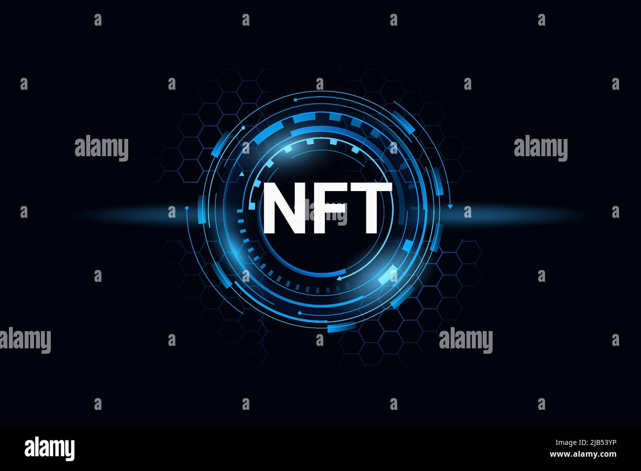 NFT digital round token. Cyber cryptocoin with blue glow and techno design  Stock Vector Image & Art - Alamy