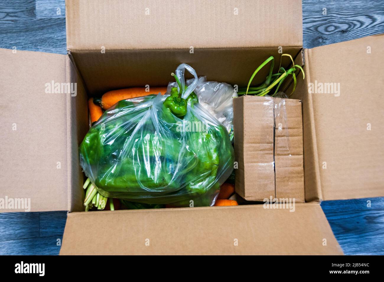 Food package number 6 received by residents in a housing compound in Puxi on day 40 of the Puxi-wide lockdown for the 2022 Covid-19 outbreak in Shangh Stock Photo