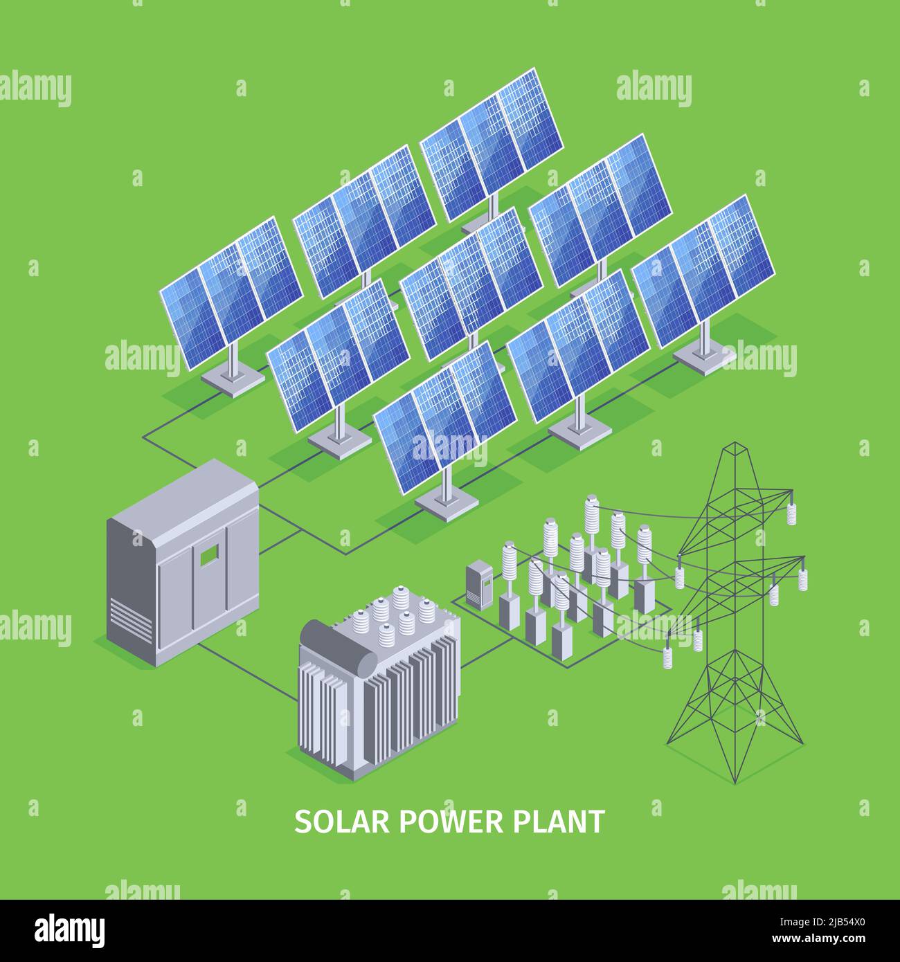 Solar power plant background solar panels and renewable electric power isometric vector illustration Stock Vector Image & Art - Alamy
